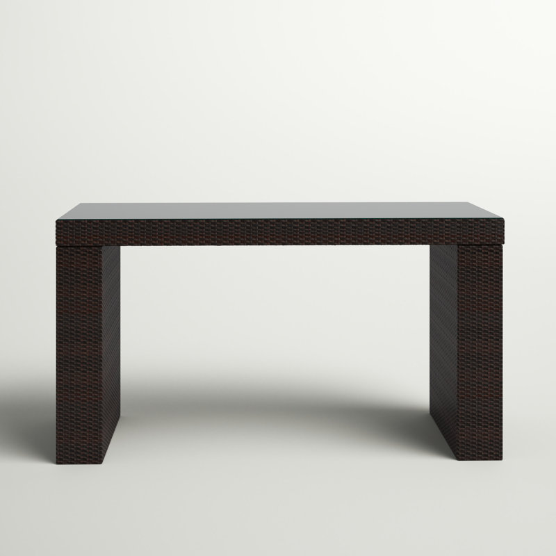 Larrissa Rectangular Glass Outdoor Bar Table