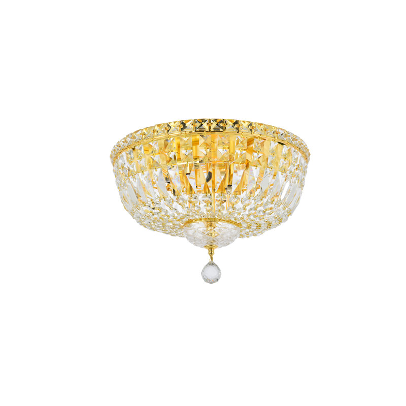 Plafonnier encastré Stinnett, Noir, H 10 po x l 16 po x P 16 po, 6 lumières