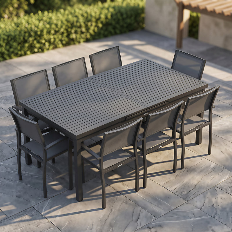 Heck Rectangular 8 - Person 95.7" Long Aluminum Dining Set