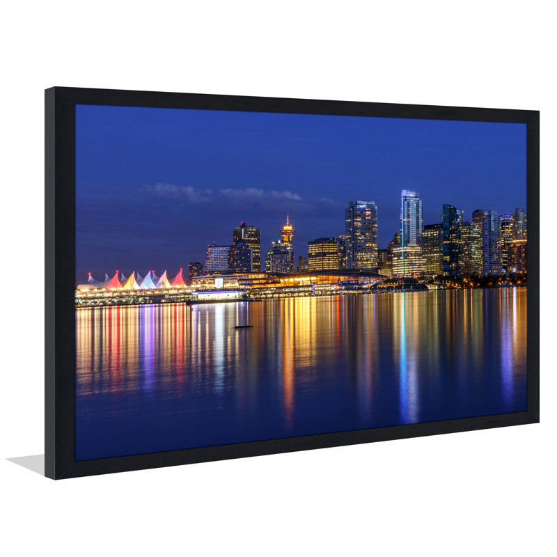 « vancouver horizon », reproduction de photo encadrée, H 27,5 po x l 39,5 po x P 0,75 po