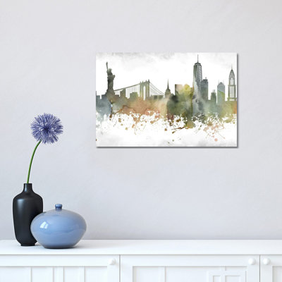 New York Skyline by WallDecorAddict - Wrapped Canvas Print
