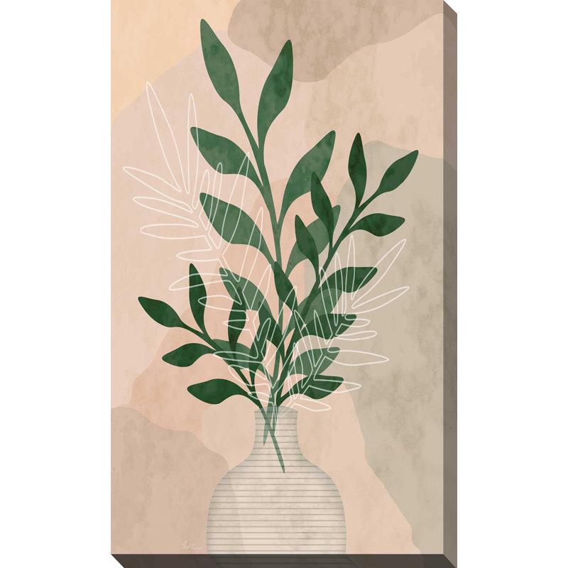 Sedona Greenery II par Natalie Carpentieri - Peinture, L 18 po x H 30 po, Toile tendue