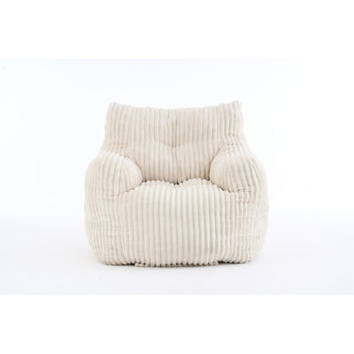 Soft Fluffy Corduroy Fabric Bean Bag Chair Filled With Memory Sponge