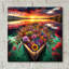 «Flower Boat» par Rey Klimt, art mural en verre acrylique-16775986