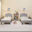 Lit plateforme simple avec tête de lit ajustable en tissu Aldora-306472038