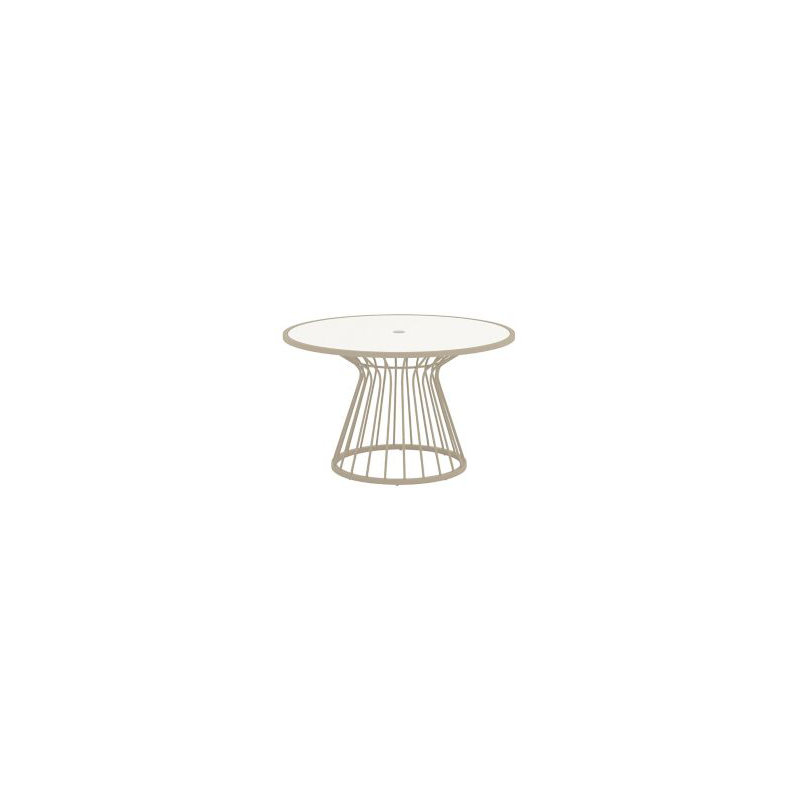 Kali 60 inch Round Dining Umbrella Table, 28" H x 48" W x 48" D, Gray