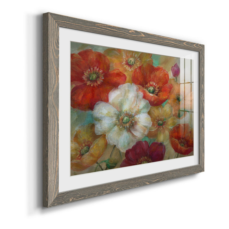 Poppycentric - Peinture encadrée, H 31 po x l 44 po x P 1 po, Cadre gris