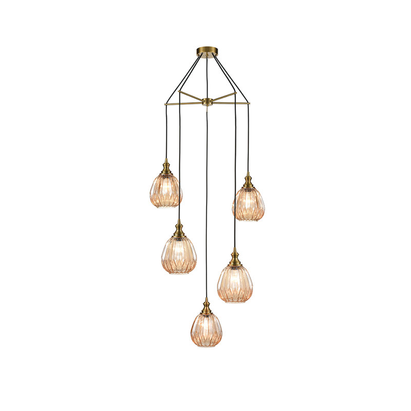 Armina 5 - Light Cluster Pendant, Black/Bronze, Amber