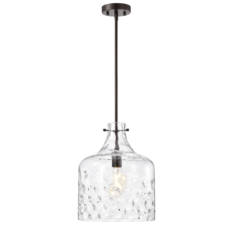 Luminaire suspendu en verre transparent huilé Daelan