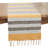 Multicolor Modern Striped Fringe Cotton Blend Table Runner-1661551709