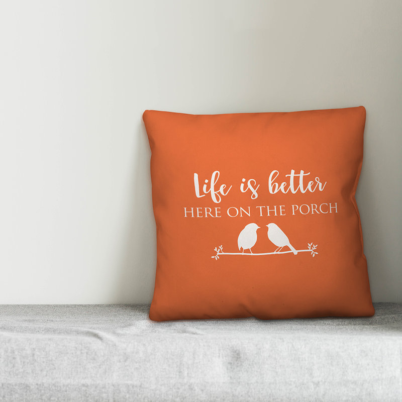 Outdoor Throw Pillow, Orange, 18" x 18"