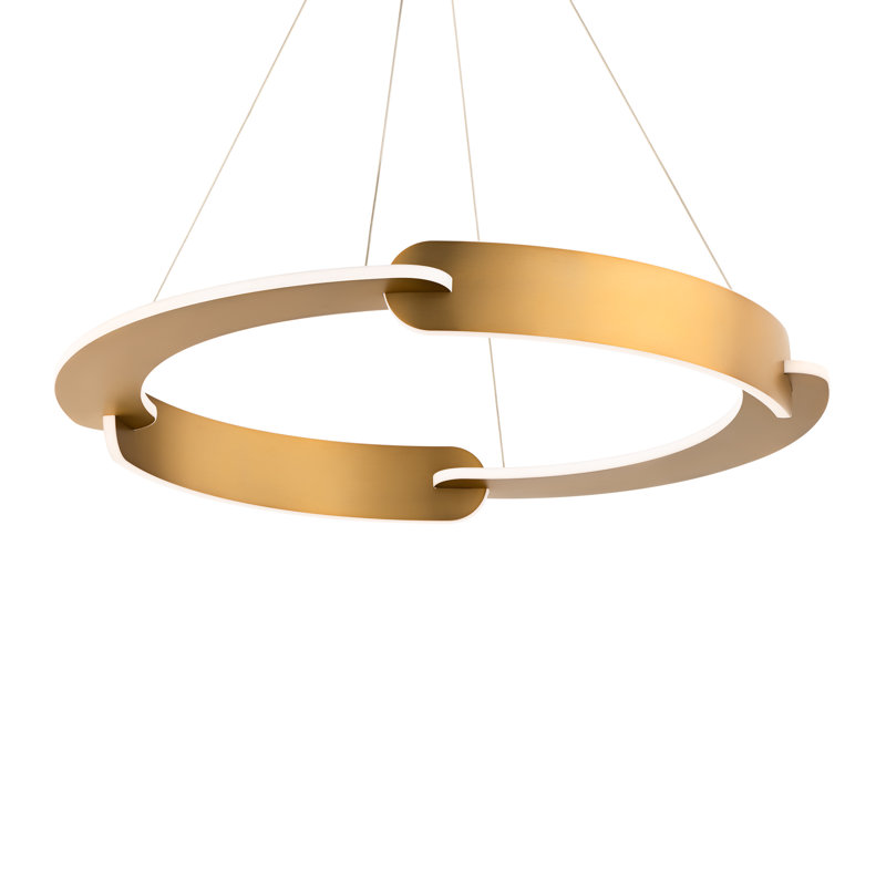 Ilios 1 - Light LED Pendant, 3.5" H x 39" W x 39" D, Antique Brass