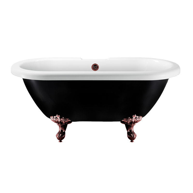 Baignoire de trempage sur pieds 59 po., Bronze huilé mat, Bronze huilé mat