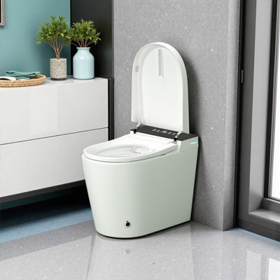 Compact Smart Toilet With Bidet Seat, Tankless Design, Auto Flush & Heated Seat For Small Bathrooms