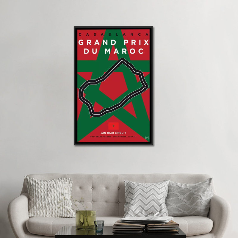 «Min Casablanca Movie Track», impression sur toile, H 26 po x l 18 po x P 1,5 po, Toile avec cadre noir, Pas de tapis