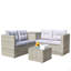 Ensemble de canapé modulaire d'extérieur en rotin et osier 4 pièces avec boîte de rangement