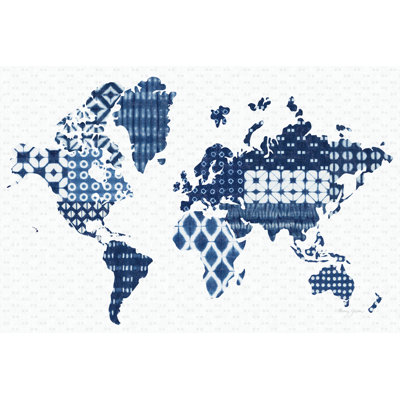 Shibori Map - Wrapped Canvas Painting