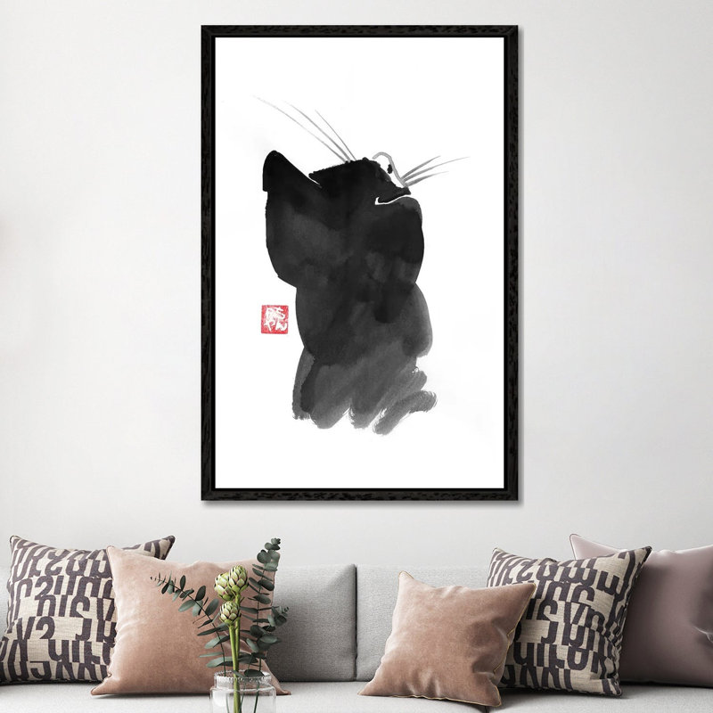 Cat’s Back I by Péchane - Print on Canvas, Black Framed, 152.5 cm H x 101.5 cm W