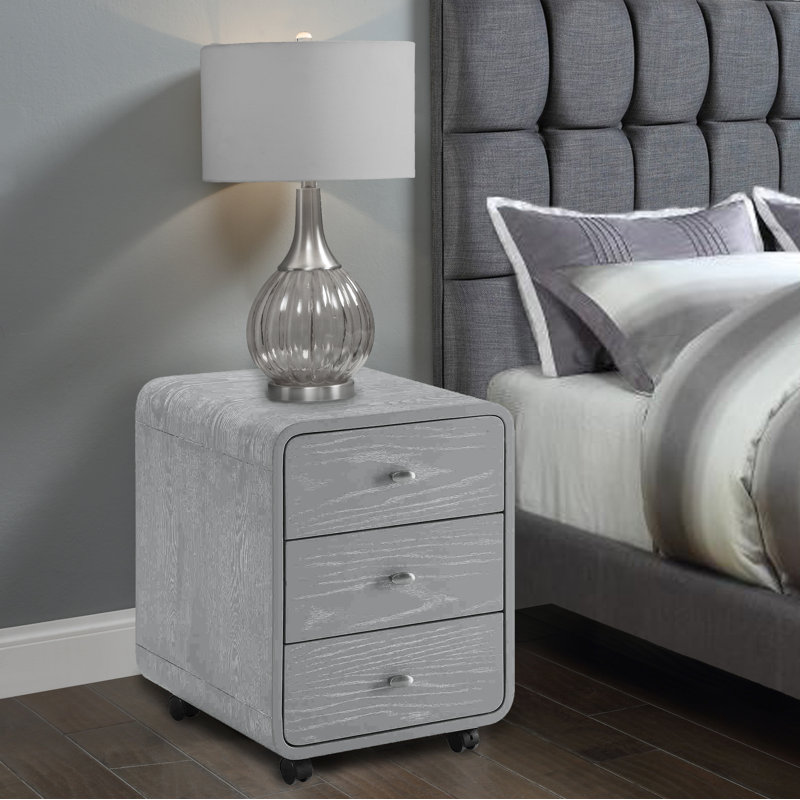 Hudgins 44cm W Solid Wood Bedside Table