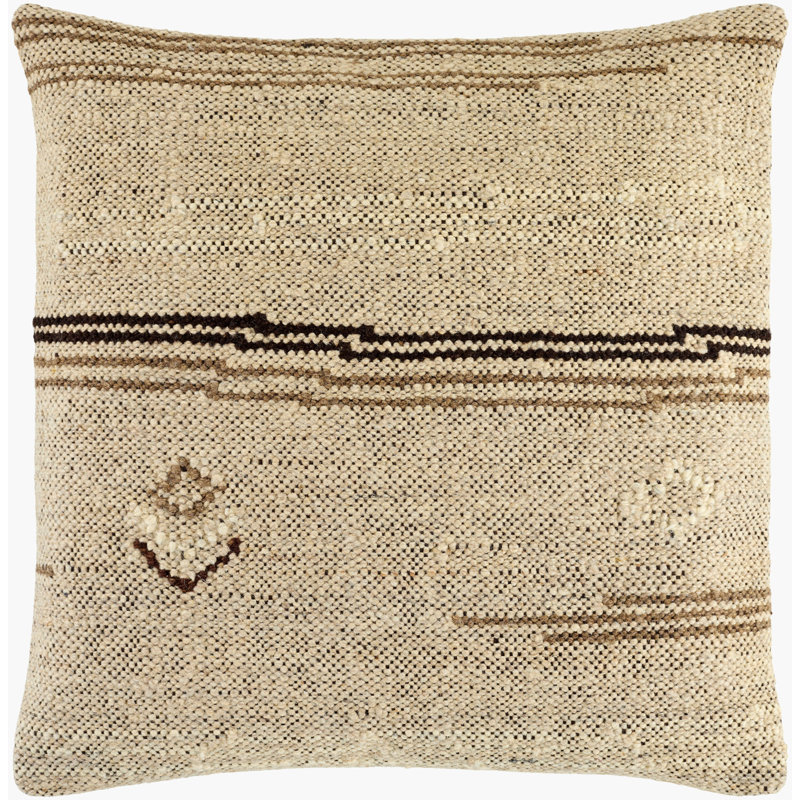 Becki Owens X Livabliss Solea Accent Pillow, Pillow Cover Only - No Insert, Square 18", Beige Geometric
