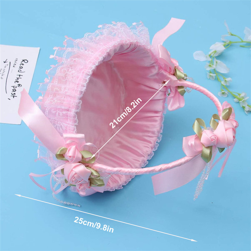 2 pièces Panier à fleurs pour mariage, Rose
