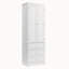 Grande armoire de rangement avec trois tiroirs pour salle de bain / bureau, blanc