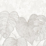Julie Feels Home Glitter/Shimmer Monstera Leaf and Plain Twinwall Design 4-panel Wall Mural