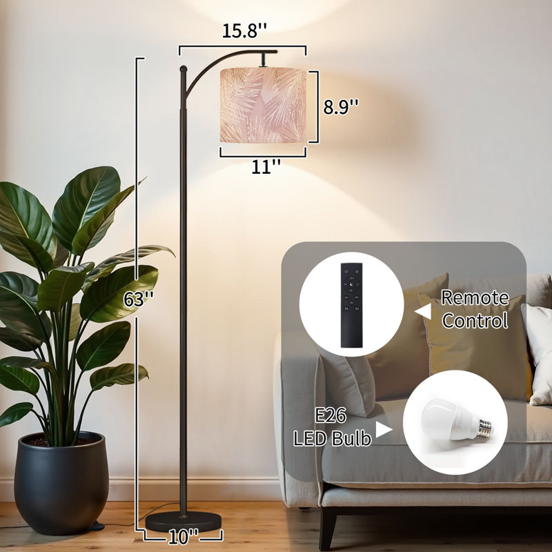 Lampe sur pied avec abat-jour réglable Arc
