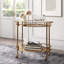 Oval 2-Tier Metal Bar Cart with Wheels-1039481863