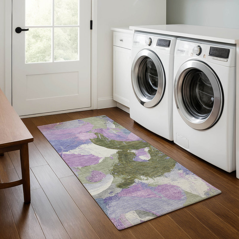 Premium Machine Washable Mouton Abstract Rug, Runner 2'3" x 7'6"