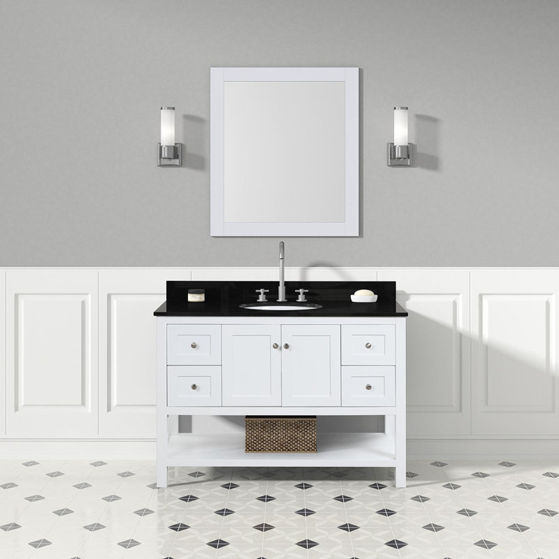 47.25'' Single Bathroom Vanity with Granite Top