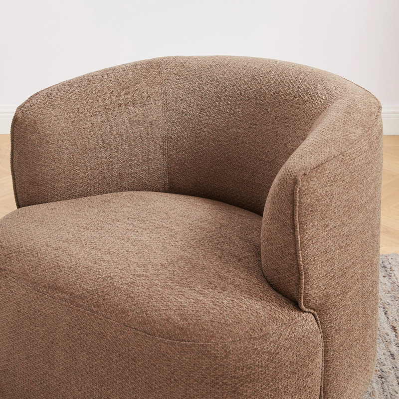 Olszewski 31.1" W Swivel Barrel Chair, Light Red
