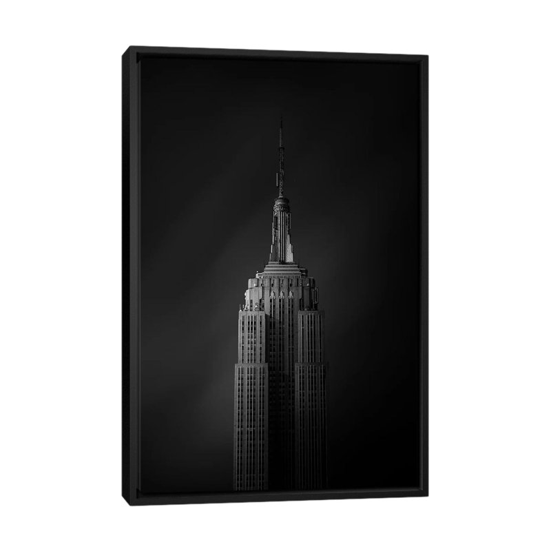 « the empire state building », reproduction de photo sur toile tendue, H 26 po x l 18 po x P 1,5 po, Toile avec cadre noir