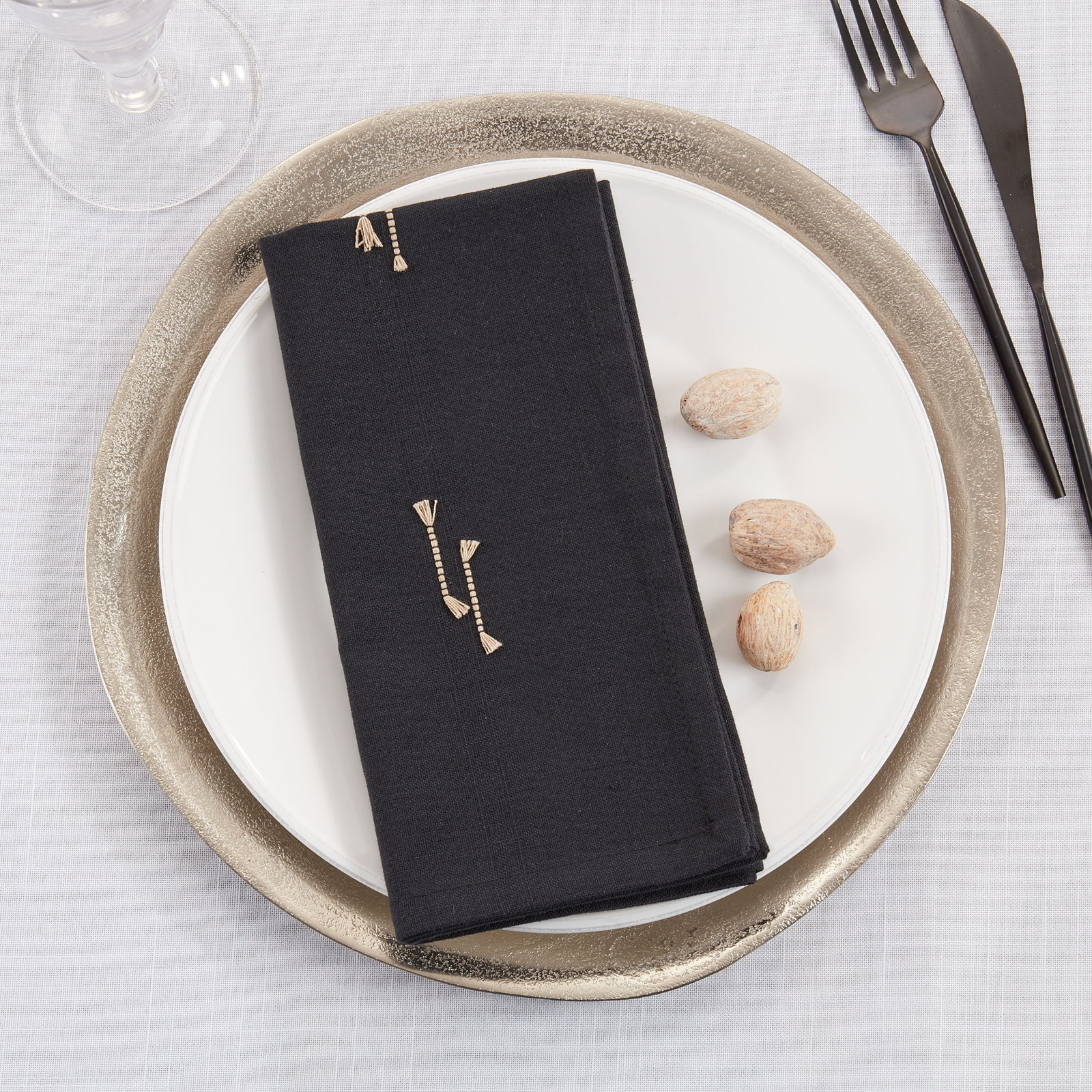 Teranishi Collection Teranishi Cotton Napkin, Black