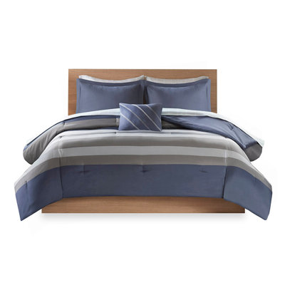 Twin Striped Comforter Set with Bed Sheets