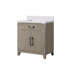 Meuble-lavabo simple 30 po X P 22 po D, avec plateau en quartz blanc-379188071