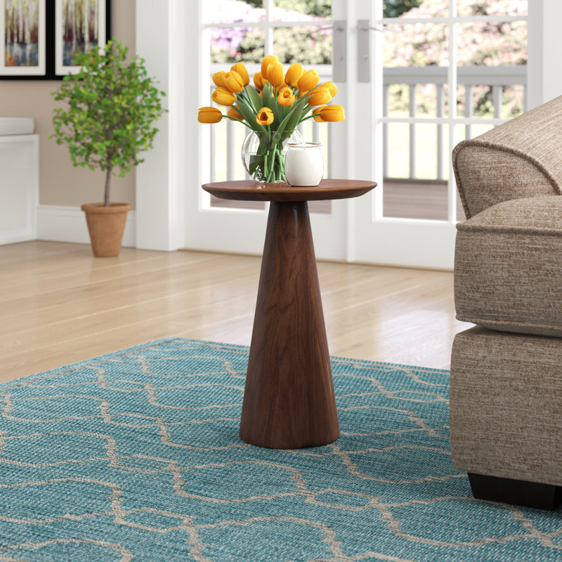Tower Wood Tall End Table, White Oak, 20" H x 14" W x 14" D