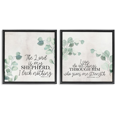 Ensemble de 2 toiles flottantes Spiritual Scriptures with Eucalyptus, design par Kim Allen