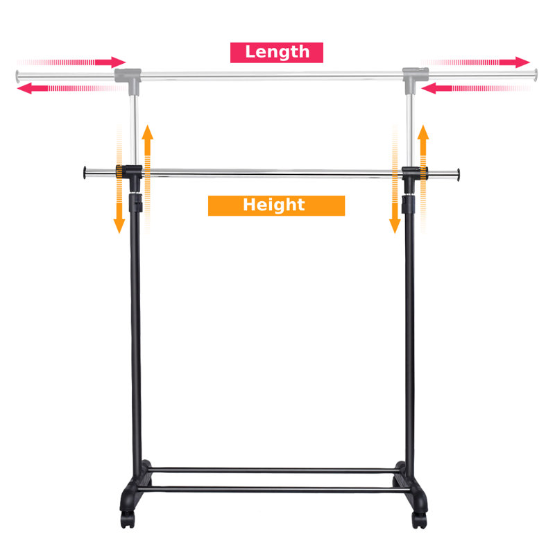 Sasaki Adjustable Rolling Clothing Rack