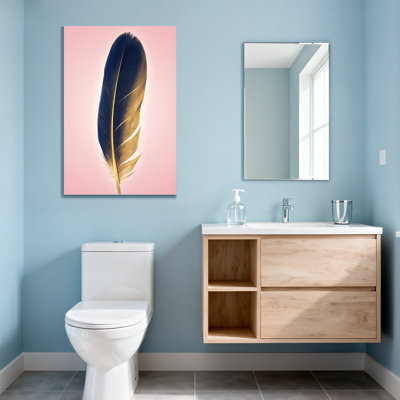 Plantes et fleurs, impression de plumes sur fond rose