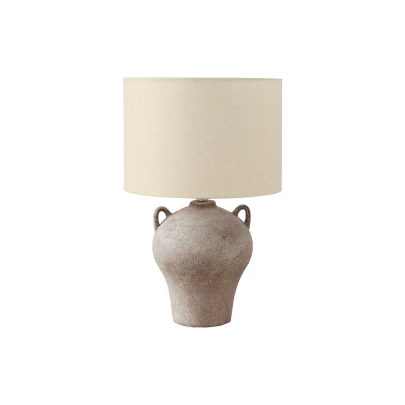 Lighting, h 22 po, lampe de table, céramique, abat-jour beige, transitionnel, Beige