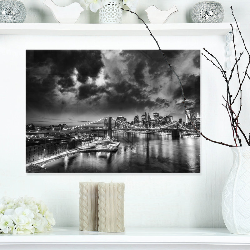 Amazing Night in New York City Blue Canvas Print, 12" x 20"
