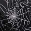 1 Seater 3 Foot Compact Bean Bag Chair, Fabric Upholstery, Matte Black Spiderweb Design for Indoor Use