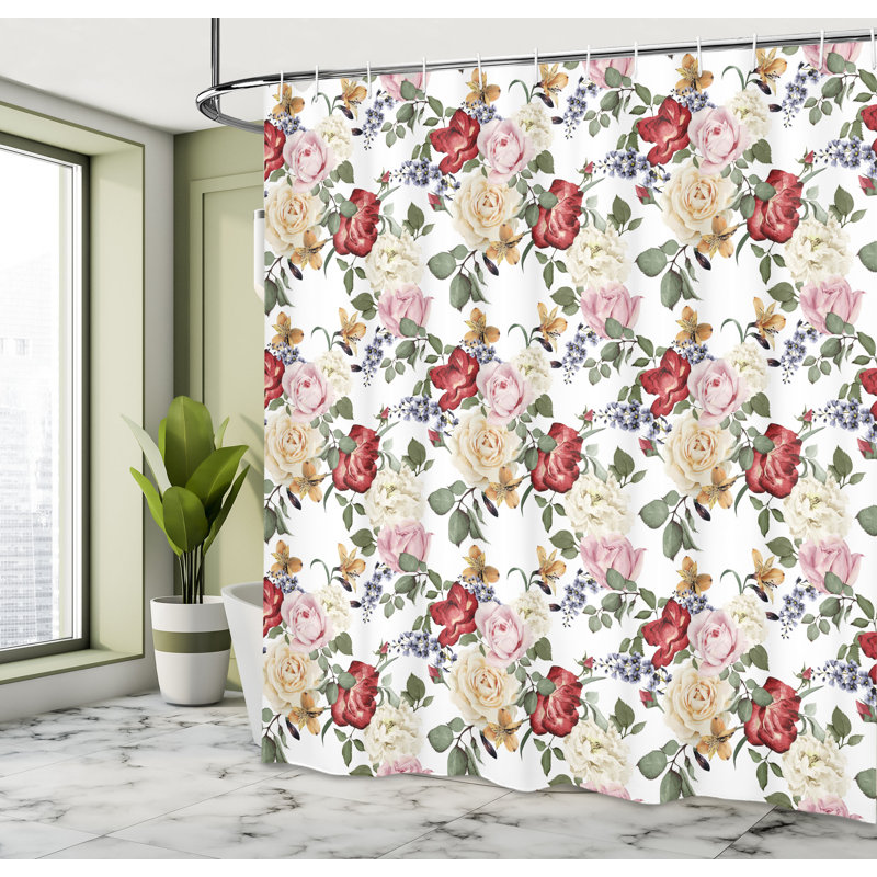 Shower Curtain with Hooks Included, 70"H x 69"W