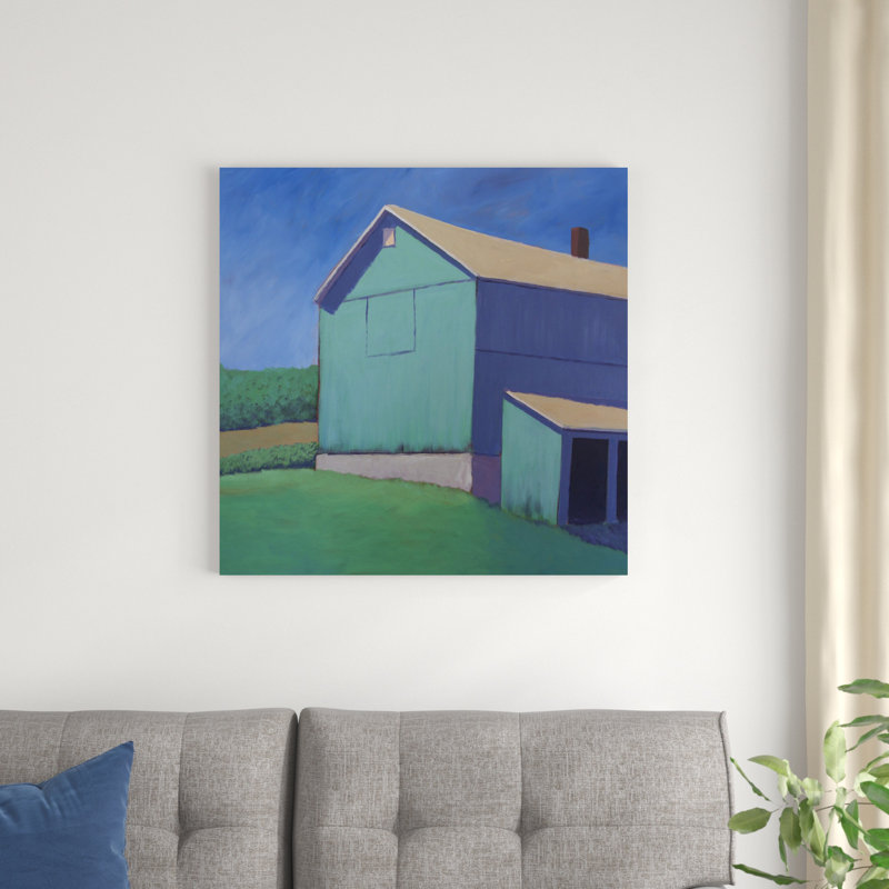 " Rustic Teal " Painting Print, 30" H x 30" W x 1.25" D