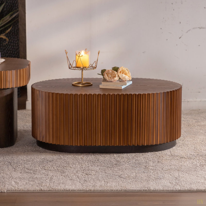Ensemble de 2 tables basses gigognes rondes Handcraft