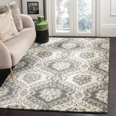 Ferrera Hand-Tufted Wool Gray/Black Area Rug