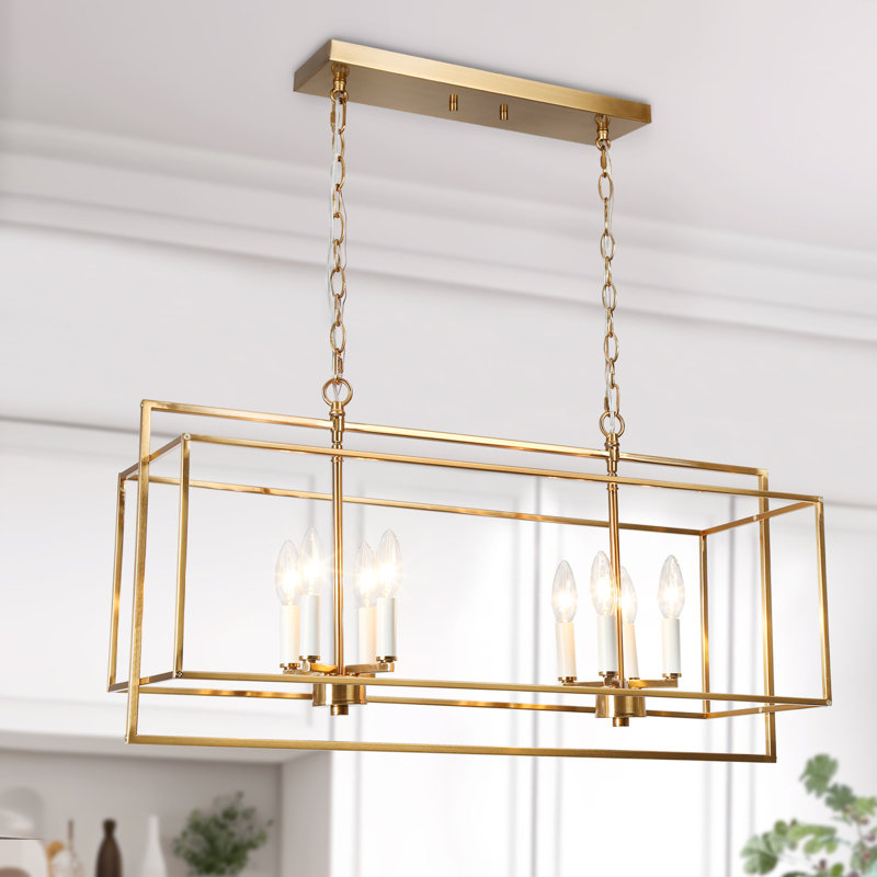 Luminaire suspendu plat en cuivre galvanisé à 8 lumières Kaymarie