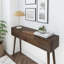  Console Mid-Century moderne avec tablettes de rangement, table d'entrée avec rangement, tables de vestibule pour vestibule, console étroite, noyer