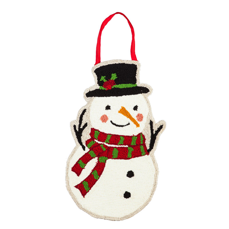 Décoration de porte en forme de bonhomme de neige